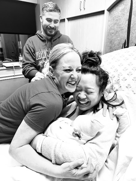 Christina during Abby's delivery